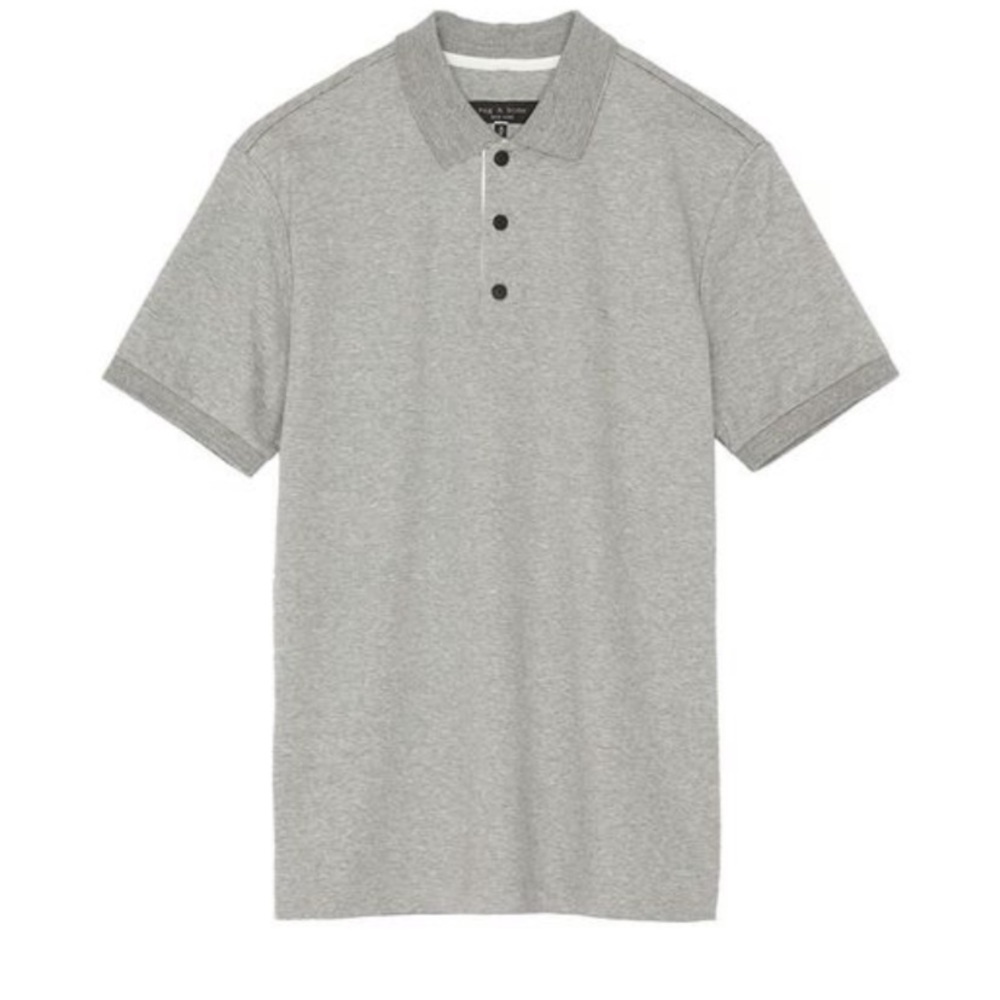 RAG & BONE Men’s Grey Interlock Polo XXL